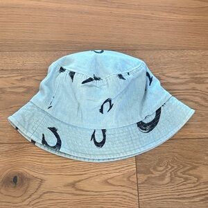 True Religion Denim Blue Bucket Hat with horseshoes